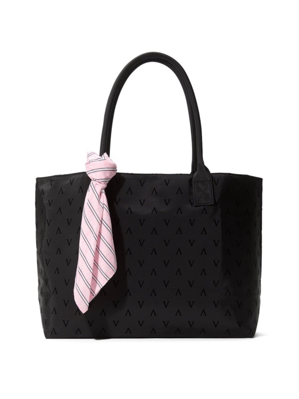 NWT Victoria's Secret Black Tote with Pink Scarf